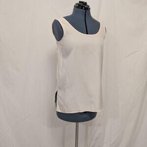Cream 100% silk sleeveless tank top shell, size Petite XS